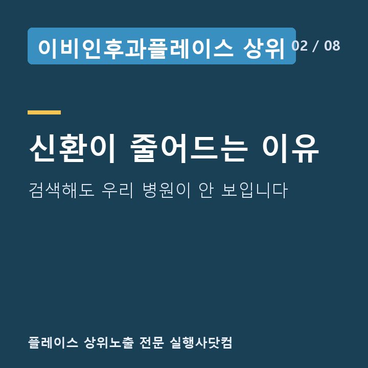 이비인후과플레이스 상위 신환이 줄어드는 이유 — 검색해도 우리 병원이 안 보입니다