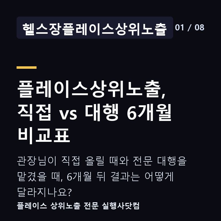 헬스장플레이스상위노출 플레이스상위노출, 직접 vs 대행 6개월 비교표 — 관장님이 직접 올릴 때와 전문 대행을 맡겼을 때, 6개월 뒤 결과는 어떻게 달라지나요?